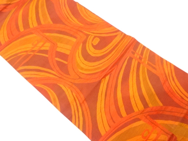JAPANESE KIMONO / NAGOYA OBI / SILK / FUSHI TSUMUGI / WOVEN ABSTRACT PATTERN